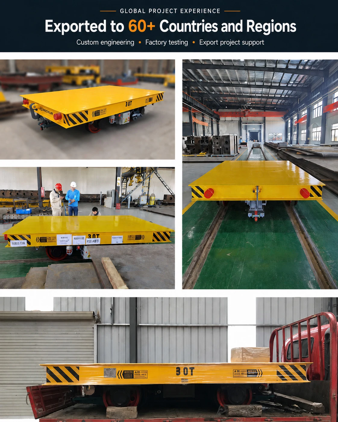 BECHUR 30-ton battery-powered rail transfer cart
