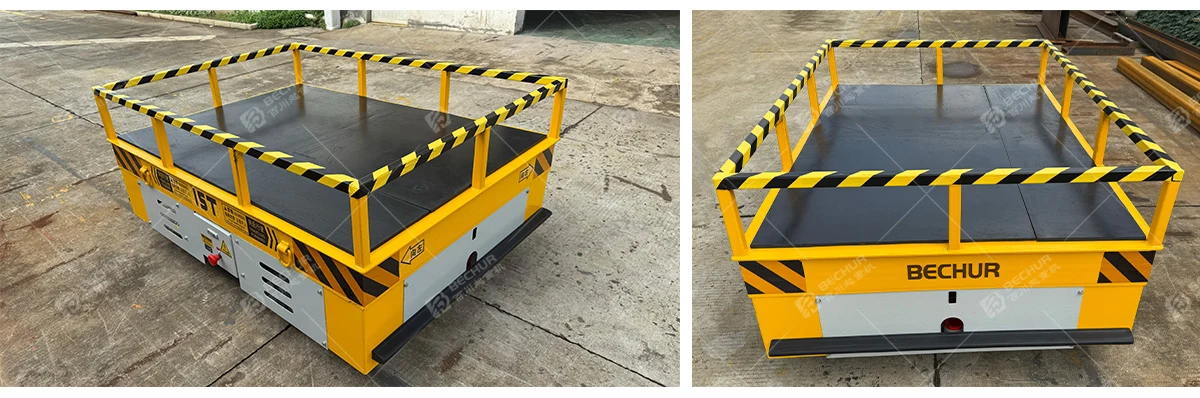 BECHUR trackless electric transfer cart with guardrails